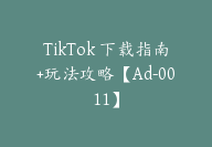 TikTok 下载指南+玩法攻略【Ad-0011】-副业圈