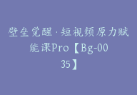 壁垒觉醒·短视频原力赋能课Pro【Bg-0035】-副业圈