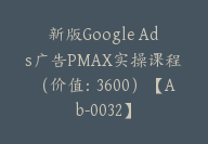 新版Google Ads广告PMAX实操课程（价值：3600）【Ab-0032】-副业圈