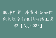 旺坤外贸·外贸小白如何完美蜕变行业销冠线上课程【Ag-0082】-副业圈