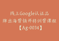 线上Google认证品牌出海营销师特训营课程【Ag-0034】-副业圈