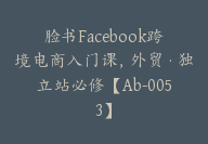 脸书Facebook跨境电商入门课，外贸·独立站必修【Ab-0053】-副业圈