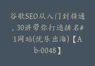 谷歌SEO从入门到精通，30讲带你打造排名#1网站(优乐出海)【Ab-0048】-副业圈