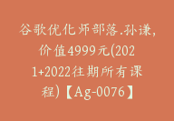 谷歌优化师部落.孙谦,价值4999元(2021+2022往期所有课程)【Ag-0076】-副业圈