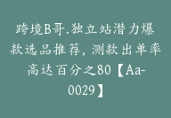 跨境B哥.独立站潜力爆款选品推荐，测款出单率高达百分之80【Aa-0029】-副业圈