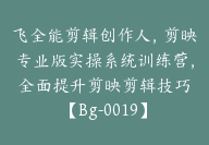 飞全能剪辑创作人，剪映专业版实操系统训练营，全面​提升剪映剪辑技巧【Bg-0019】-副业圈