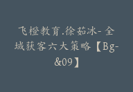 飞橙教育.徐茹冰- 全域获客六大策略【Bg-&09】-副业圈