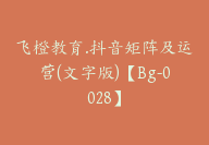 飞橙教育.抖音矩阵及运营(文字版)【Bg-0028】-副业圈