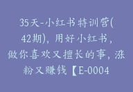 35天-小红书特训营(42期)，用好小红书，做你喜欢又擅长的事，涨粉又赚钱【E-00045】-副业圈