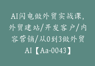 AI闪电做外贸实战课，外贸建站/开发客户/内容营销/从0到3做外贸AI【Aa-0043】-副业圈