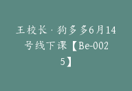 王校长·狗多多6月14号线下课【Be-0025】-副业圈