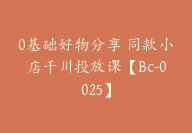 0基础好物分享 同款小店千川投放课【Bc-0025】-副业圈