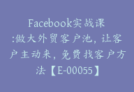 Facebook实战课:做大外贸客户池，让客户主动来，免费找客户方法【E-00055】-副业圈