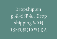 Dropshipping 基础课程，Dropshipping从0到1全教程(10节)【Ag-0114】-副业圈