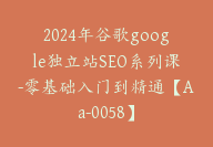 2024年谷歌google独立站SEO系列课-零基础入门到精通【Aa-0058】-副业圈