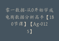 零一数据-从0开始学成电商数据分析高手【180节课】【Ag-0125】-副业圈