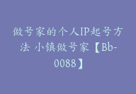 做号家的个人IP起号方法 小镇做号家【Bb-0088】-副业圈