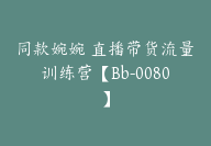 同款婉婉 直播带货流量训练营【Bb-0080】-副业圈