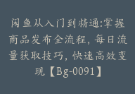 闲鱼从入门到精通:掌握商品发布全流程，每日流量获取技巧，快速高效变现【Bg-0091】-副业圈