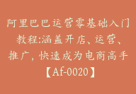 阿里巴巴运营零基础入门教程:涵盖开店、运营、推广，快速成为电商高手【Af-0020】-副业圈